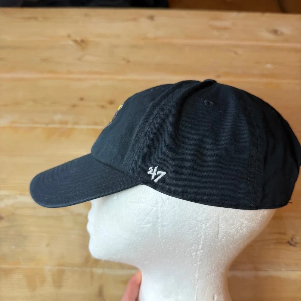 Minnesota Vikings 47 Brand Clean Up Hat Black Adjustable Relaxed Fit Cap Mens‎